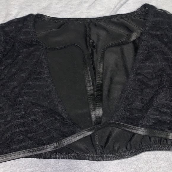 2Pc Faux Leather and Sheer Ribbed Fabric Dreamgirl Set - Picture 5 of 7